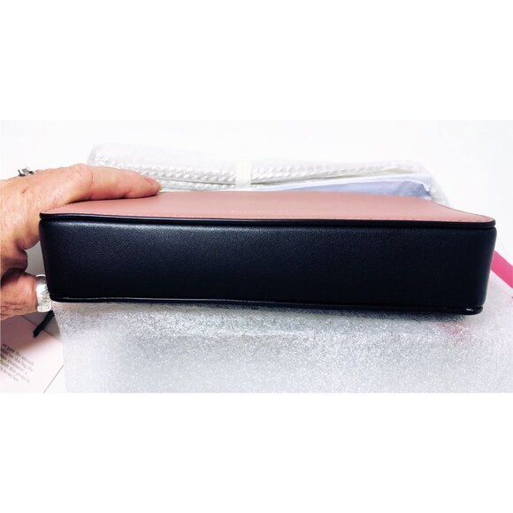 Kate Spade Womens Pink Leather Panda Bear Chain Fold Over Crossbody Handbag New - Picture 11 of 14